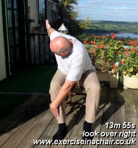 look over right shoulder