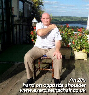 arm up to one shoulder